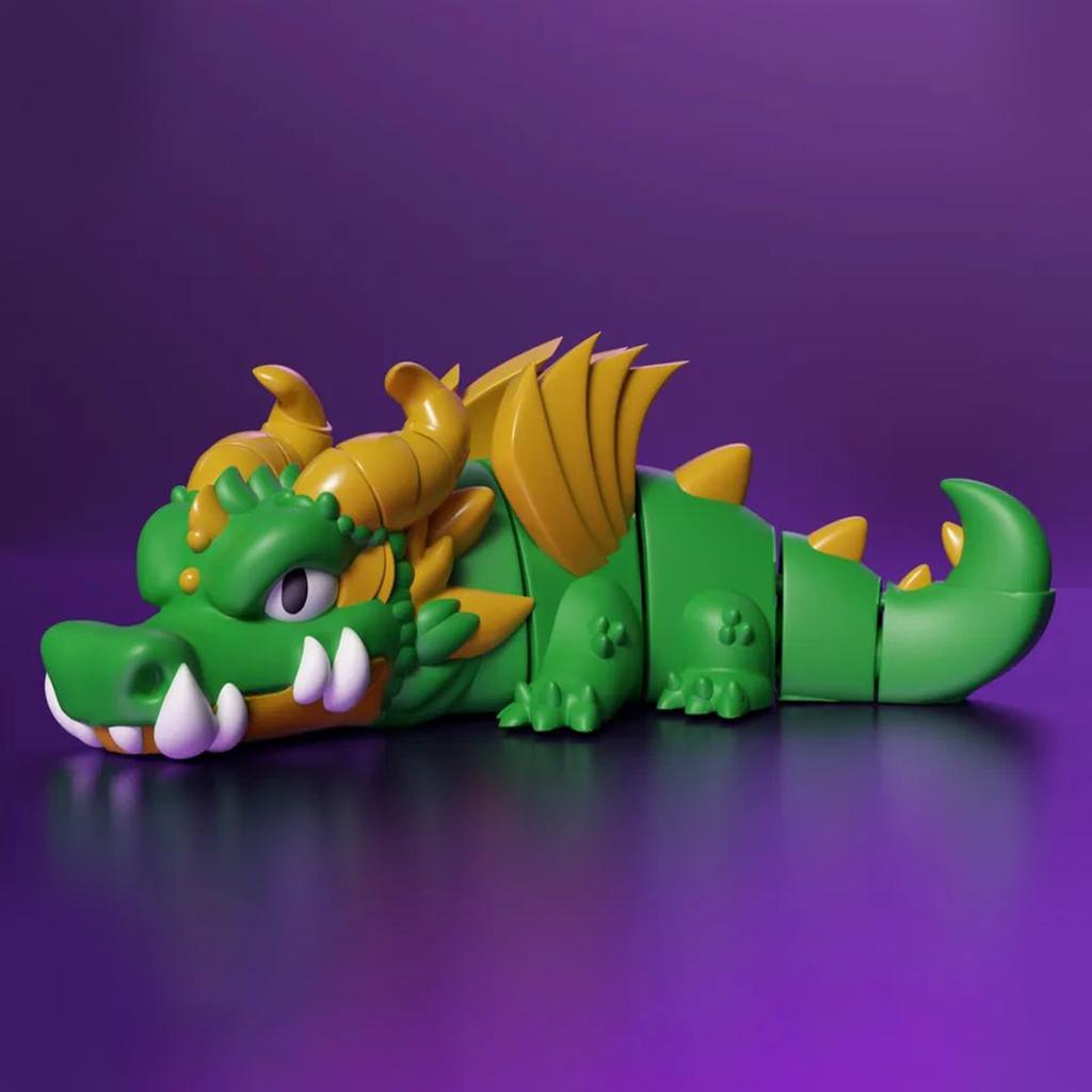 3D Printed Movable Joint Evil Dragon Model Toy