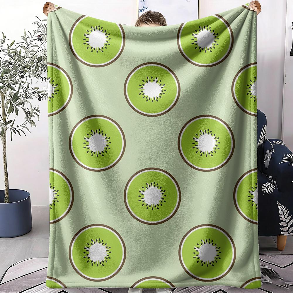 Kiwi Fruit Pattern Throw Soft Flannel AC Blanket Lightweight Summer Nap Throw Cozy  Blanket for Sofa Bed Travel Home