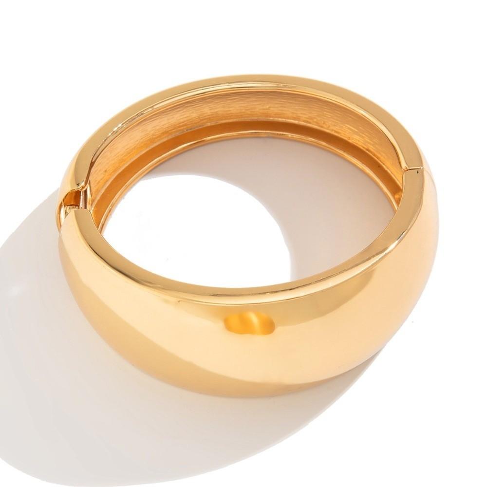 Vintage Exaggerated Punk Bangle Gold Color Geometric Bangle Trend Metal Bracelet Steampunk Style