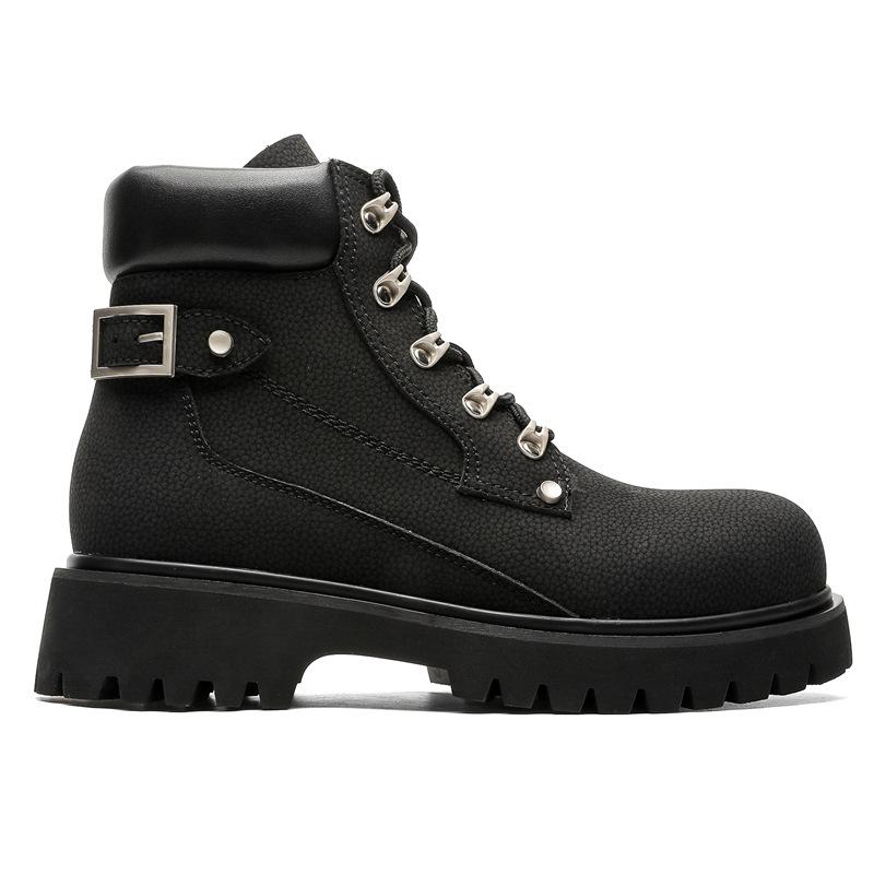 3518 Martin Boots Thick-soled Heightening High-top Locomotive Tooling Retro Lace-up Outdoor Mountaineering Boots Rhubarb Boots
