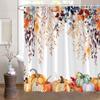 Podzimní sprchové závěsy do koupelny Podzimní sklizeň dýní Statek Den díkůvzdání Halloween sprchová vana s háčky Výzdoba koupelny