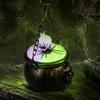 Cosplay Costume Accessories Halloween Cauldron Decoration, Spooky Large Witch with Colorful LED Light, Black Lighted Haunted House Props Plastic