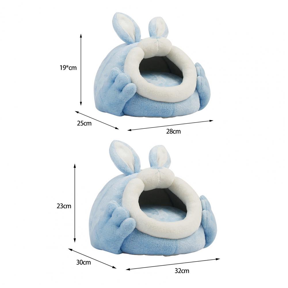 Hamster House Rabbit Shape Hamster Hideout Removable Cushion Sleeping Cage Guinea Pig Hedgehog Rat Chinchilla Bed Nest