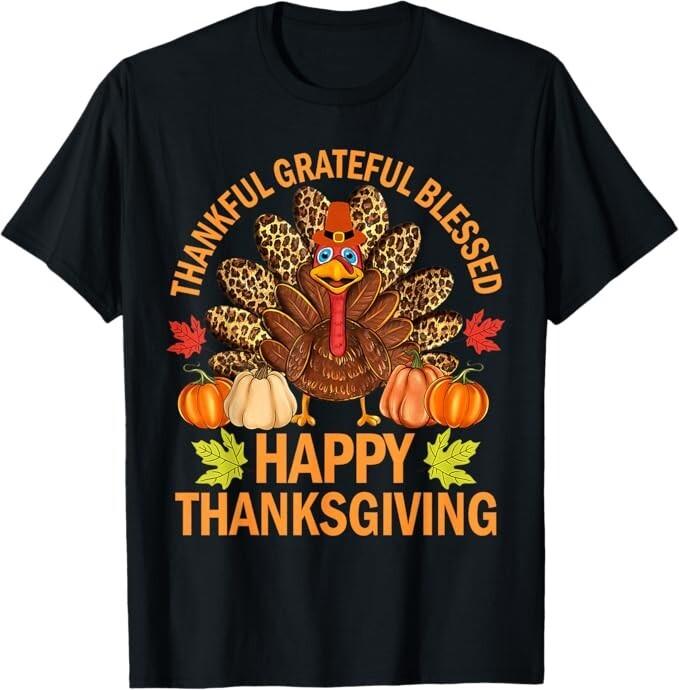 Happy Thanksgiving Turkey Pumpkin Autumn Fall Unisex T-Shirt Unisex T-Shirt XXL