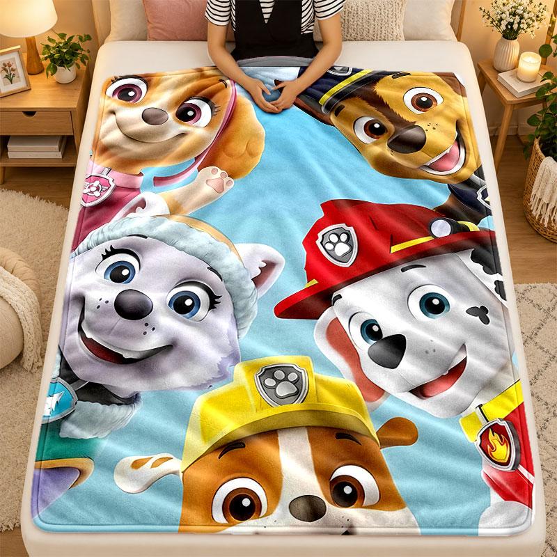 Flannel BlanketPaw Patrol Warm Soft Throw Blanket for Indoor Sofa Bed Living Room Use