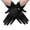 Pearl Decorative White Satin Bridal Gloves Wrist Length Women Silk Gloves  Ladies