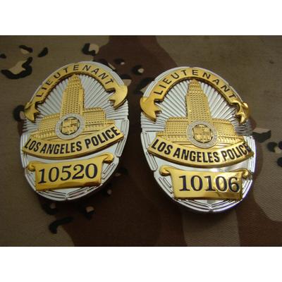 American Metal Badge, Los Angeles Badge LAPD LIEUTENANT Combination Structure Pure Copper