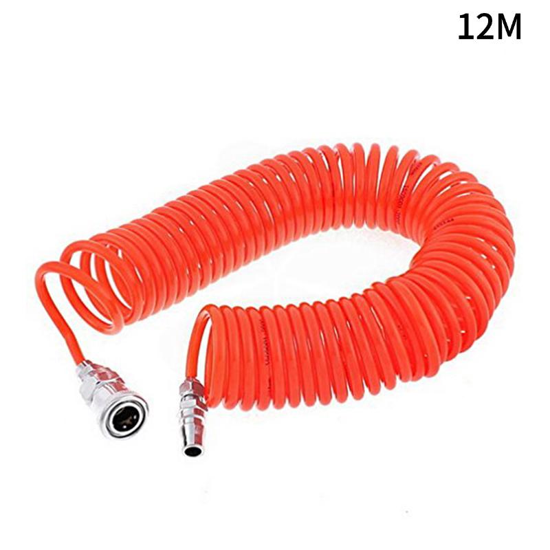 High Pressure PU Spiral Air Compressor Hose [3/6/9/12/15]m Flexible Pneumatic Tube OD [8]mm ID 5]mm with Quick Connectors
