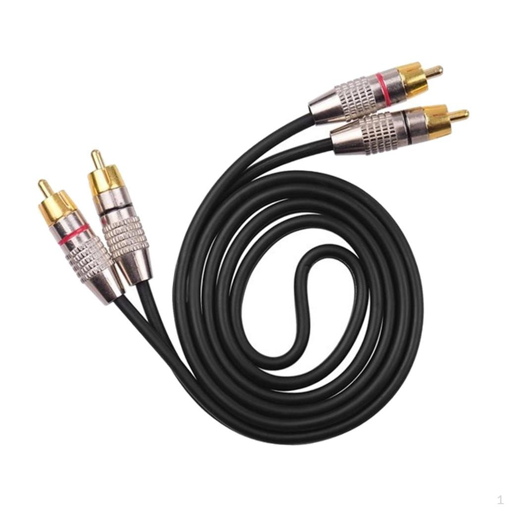 2 to Stereo Audio Cable Cord, Professional Male Multipurpose Durable Cord Adapter for Home