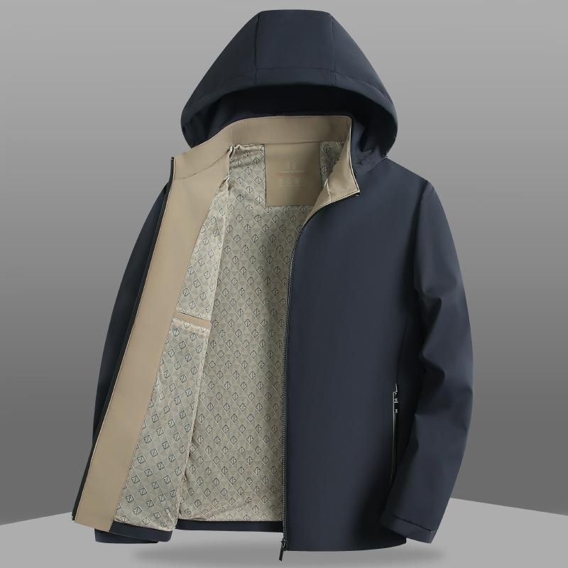 Spring and Autumn Thin Business Casual Jacket Men's Hooded Jacket
