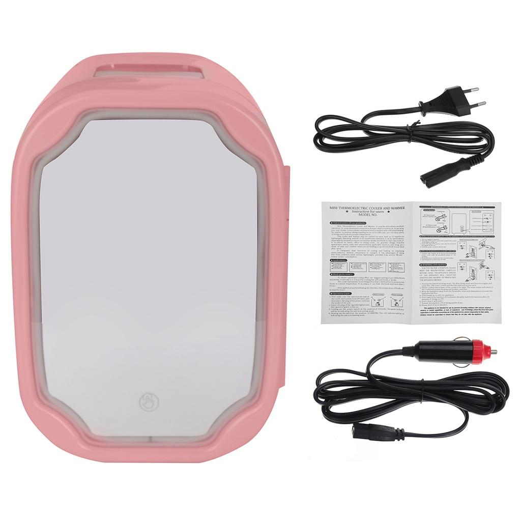 Beauty Fridge  Mini Portable Refrigerator For Cosmetics With Mirror Skincare Makeup Cooler Warmer Freezer For Car Home 8L 220/12V