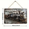 2D platt träskylt 30*20cm Vintage ånglok träskylt väggplatta, Retro lokomotiv trädekorativ skylt, Trädgård, hemmabar, café