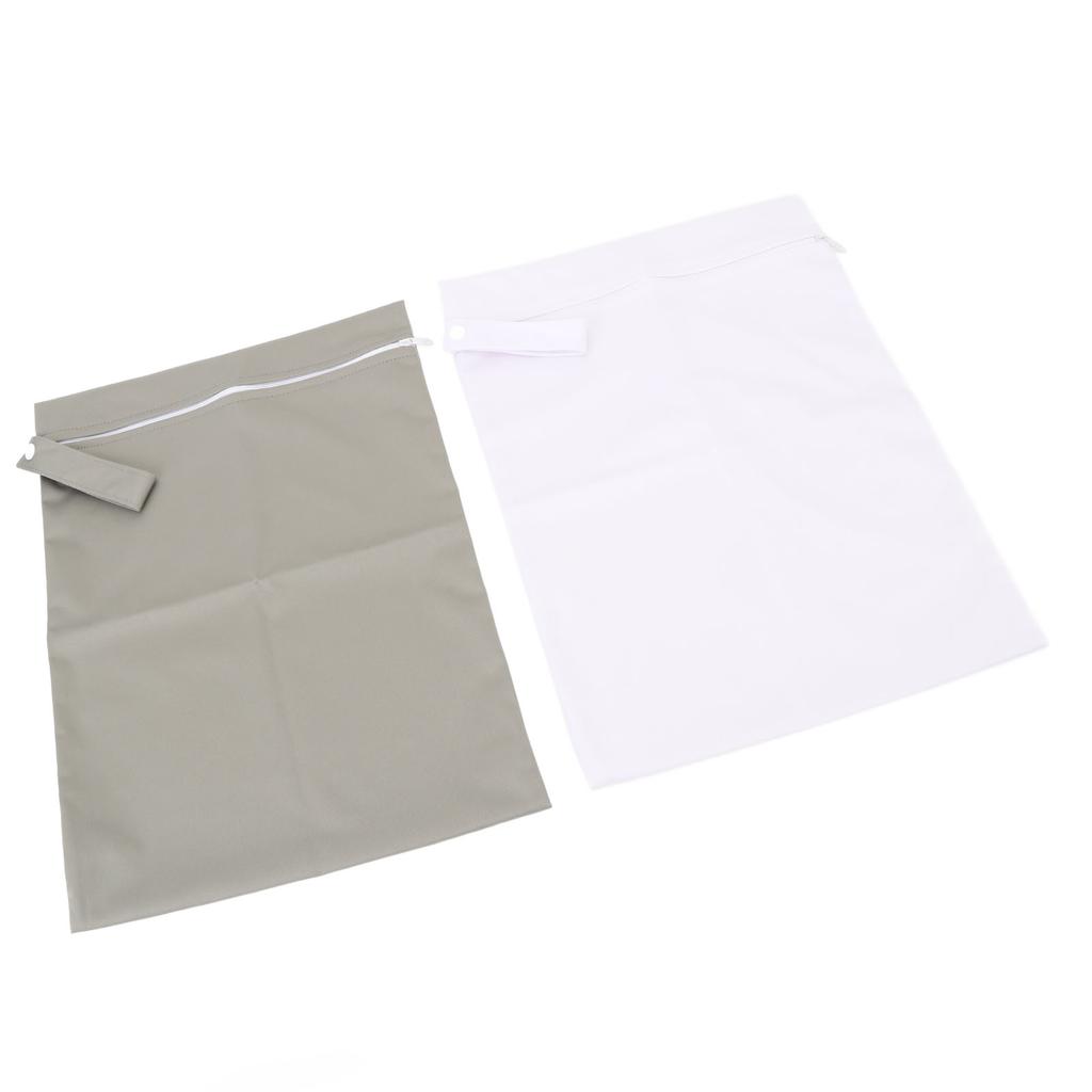 2pcs Wet Bags Zippered Water Proof Portable Outdoor Storage Bag Organizer for Wet Clothes Green