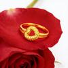 Vietnamesischer Rosegold-Damen-Kabelring mit 24K vergoldetem Herz-Hohl-Design Schmuck