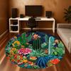 1PC cactus flowers Office Round Area Rug, Under Office Chairs Bedroom Living Room Home Decor, Carpet for Office -1110004