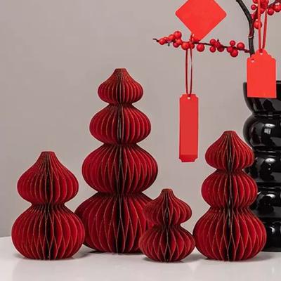Christmas Tree Hanging Ornament Set Easy Assembly Festive Hanging Decor 3D Honeycomb Paper Decoration