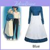 Howls Moving Castle Sophie Reißverschluss Hinten Langarmkleid Für Cosplay