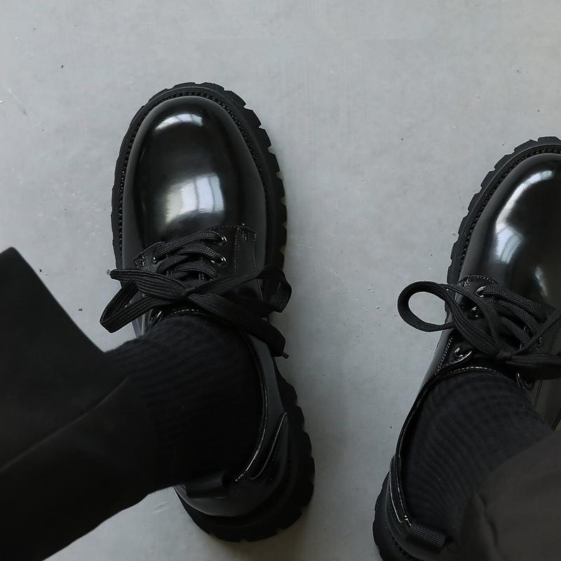 

Размер США, молодежные туфли-хулиганы с большим круглым носком, крутые кожаные неуклюжие оксфорды на плоской платформе с толстой подошвой для мальчиков