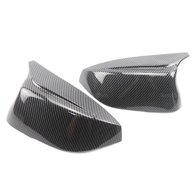 Black Carbon Fiber Pattern Mirror Cover for Infiniti Q50 Q60 QX30 Q70 2014-2025 Pair of Exterior Side View Mirror Covers