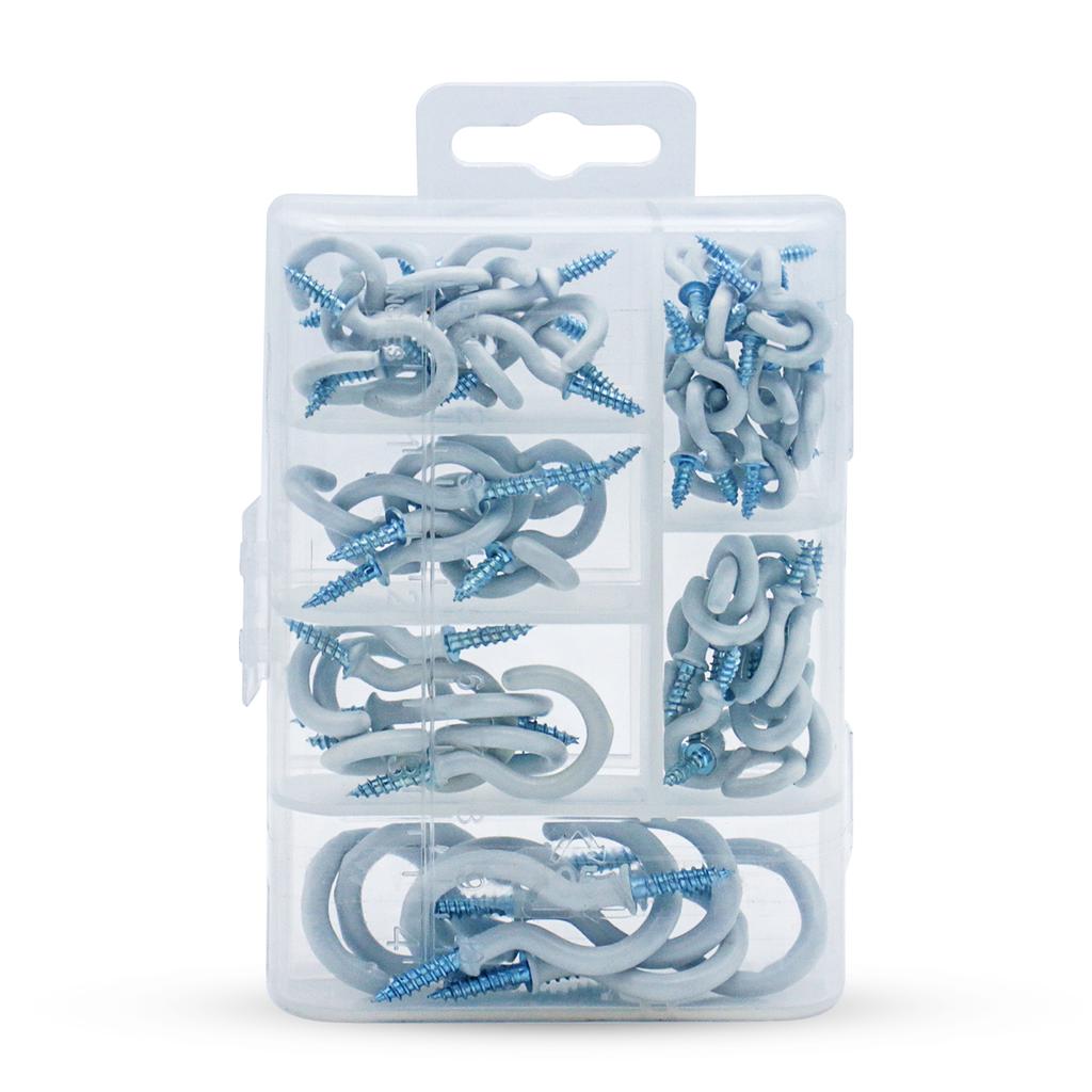 70Pcs Sheep Eye Screw Hook, Wrapped In Plastic Technology, Screw In Question Mark Hook, Cup Hook, Plant Hook