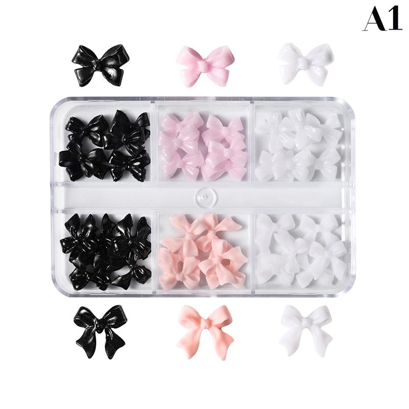 

30 шт./1 коробка Белая лента Смола Бантик Шармы для ногтей 3D Лента Украшения для нейл-арта Аксессуары Дизайн для DIY маникюра as the picture