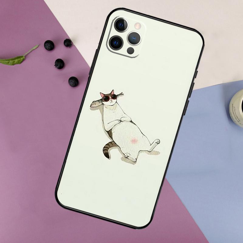Minimalist Cats Phone Case For iPhone 16 15 11 12 13 14 Pro Max 7 8 Plus XS Max X XR Silicone Back Cover