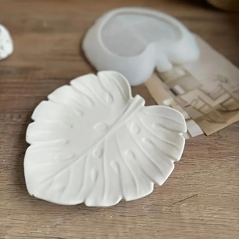 DIY Leaf-Shaped Silicone Mold for Jewelry Tray Resin Organizer & Candle Holder - Easy Release Gypsum Plaster Casting Mould