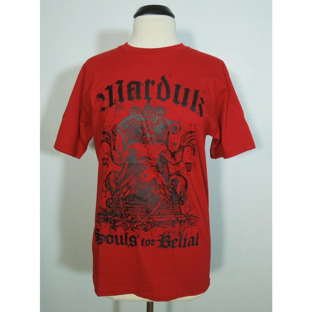 MARDUK Souls For Belial M MEDIUM T-Shirt Red Mens Band Logo Unisex T-Shirt XXXL