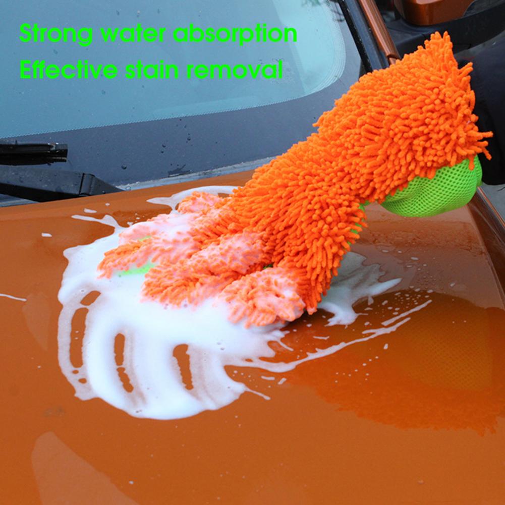 Car Washing Glove Coral Fleece Non-scratching Effortless Universal Chenille Auto Wash Glove Car Wash Glove Stain Removal
