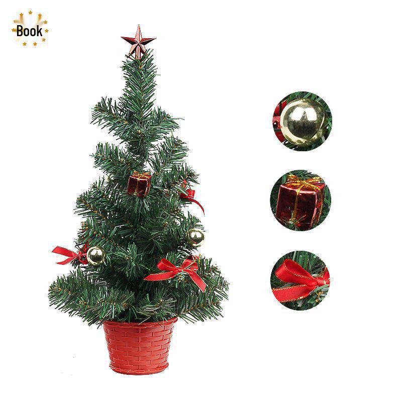 20/30/40cm DIY Christmas Desktop Tree with Ornaments - Potted Decorations