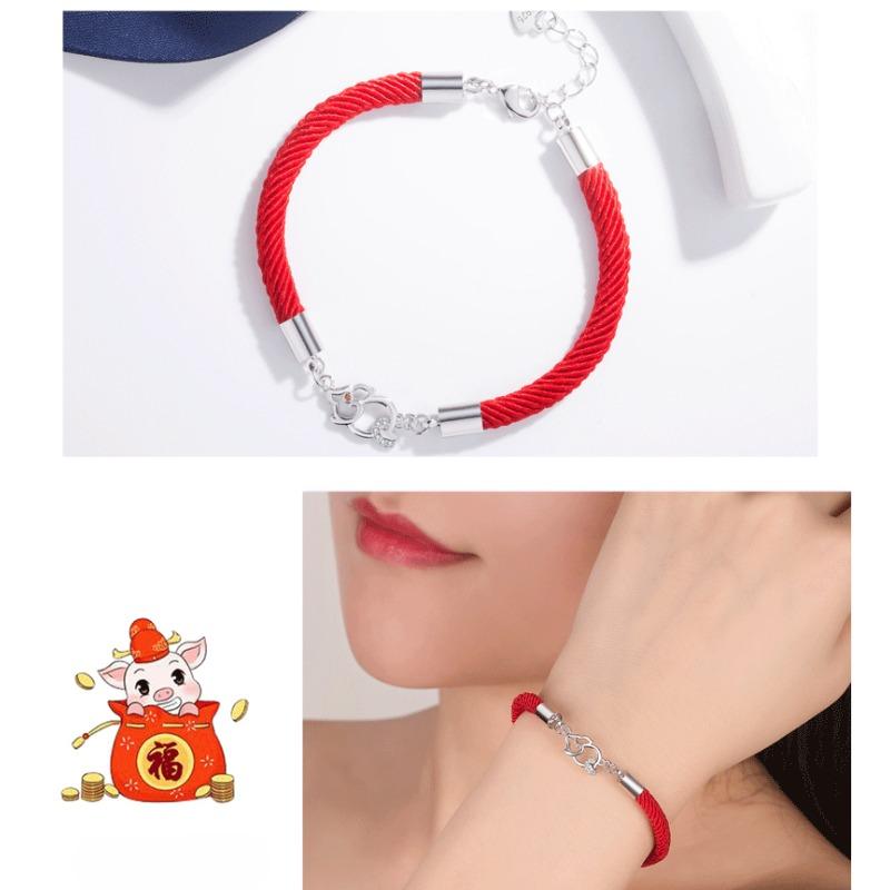 Weihnachtsschwein Armband Kreatives Sternzeichen Niedliches Haustier Schwein Schmuck Weben Partner Schmuck