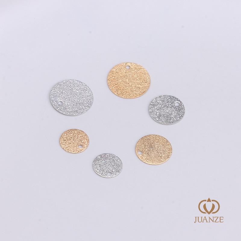 Small Frosted Metal Round Disc Charm for DIY Jewelry