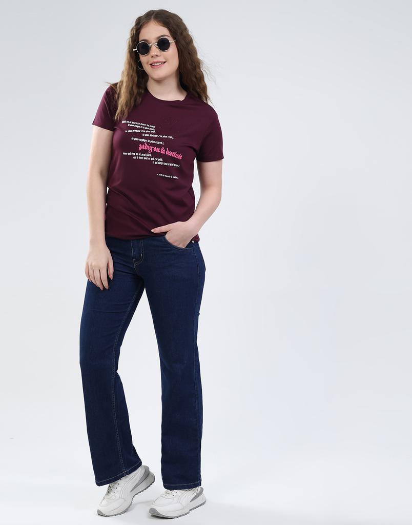 MONTE CARLO Damen Rundhals-Oberteil mit halbem Ärmel