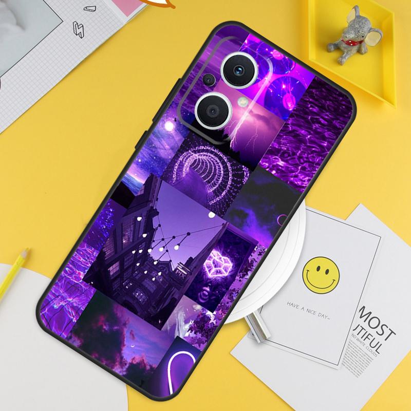 Purple aesthetic For OPPO Reno 14F 13F 12F 11F 13 12 11 10 14 Pro 7 8 Lite 8T OPPO Find X5 X6 X8 X9 Pro Case