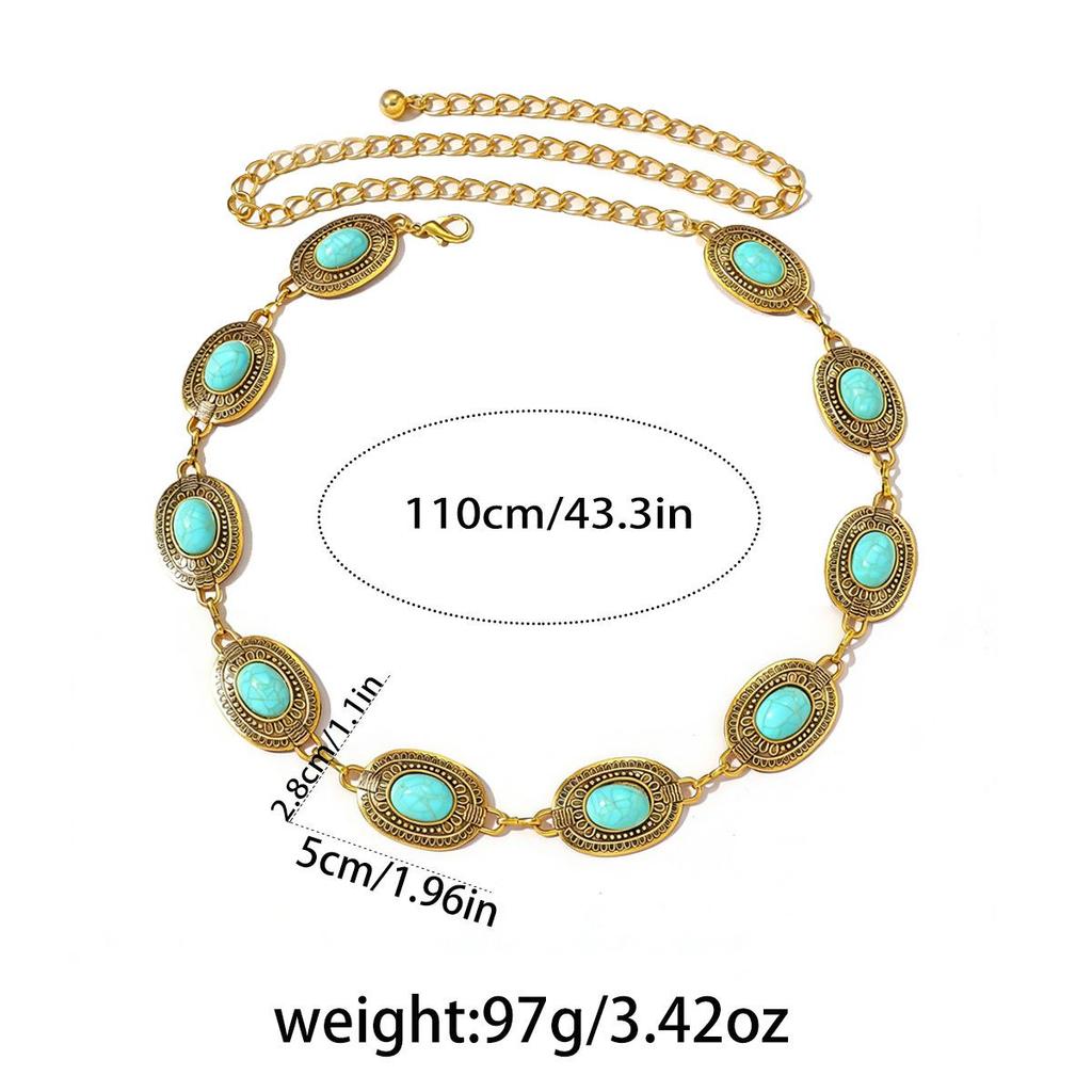 Bohemian Retro Metal Waist Chain for Women - Ethnic Style Body Jewelry