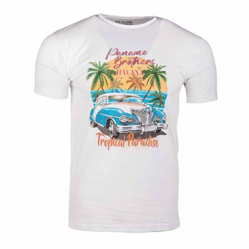 

Мужская футболка с тропическим принтом PANAME BROTHERS