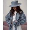 Women's Point Collar Long Sleeve Plaid Shirt Loose Fit Streetwear Blouse With Chest Pocket Spring Casual Oversized Tunic Shirt