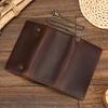 Luxury Style Men's Leather Wallet With Iron Chain Genuine Leather Clip Purse For Men Male Fashion Men's Long Wallet Dropshipping