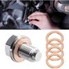 Oil Drain Plug M14 X 1.5 Magnetic Oil Drain Plug Nut Bolt, Universal Stainless Steel Engine Oil Filter Magnet with 5 PCS Copper Crush Washer Oil