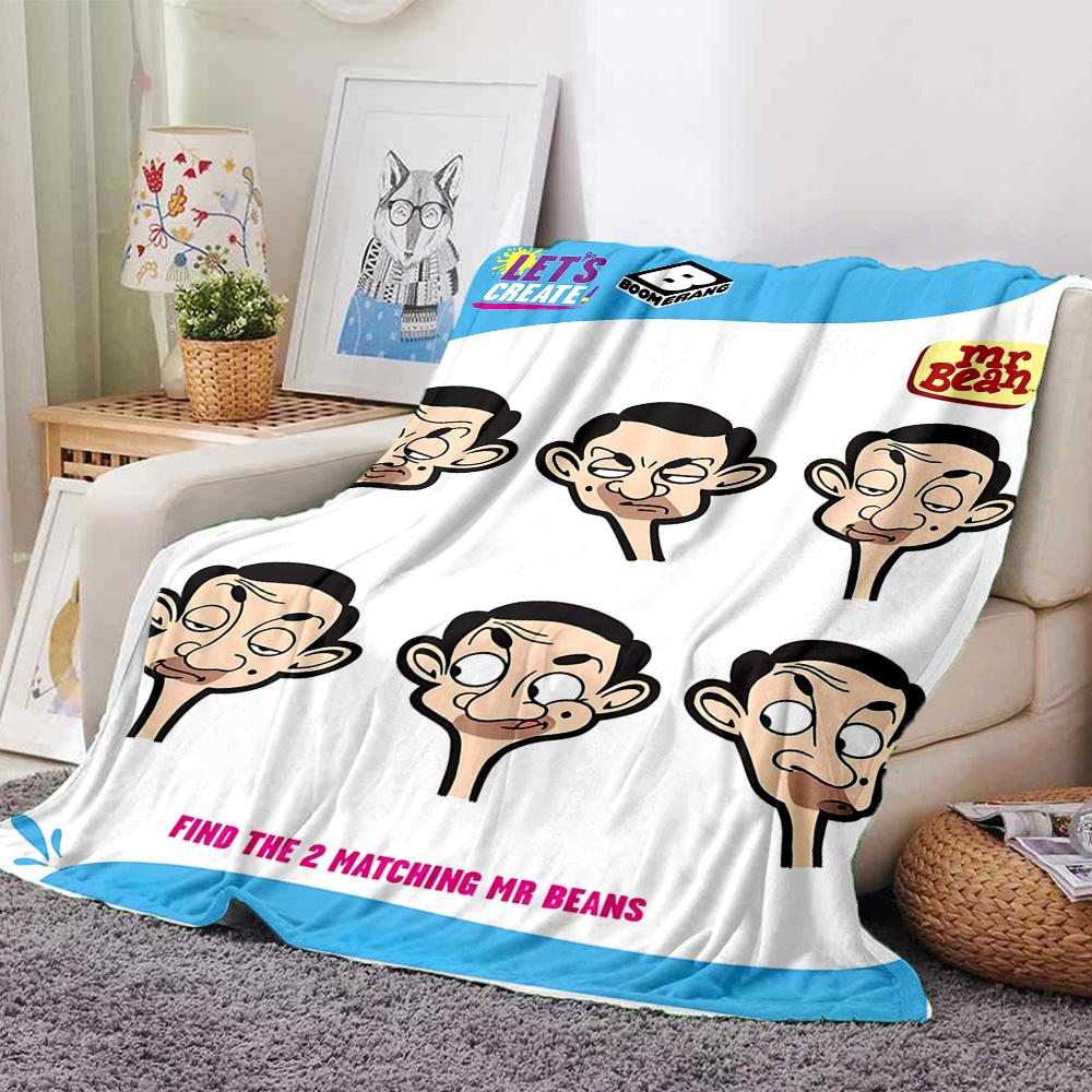 1 Stück Mr Beans Video Adventures Flanelldecke für Super Weichen Niedlichen Komfortdecke für Reisebettwäsche Couch Sofa Decke Y73044