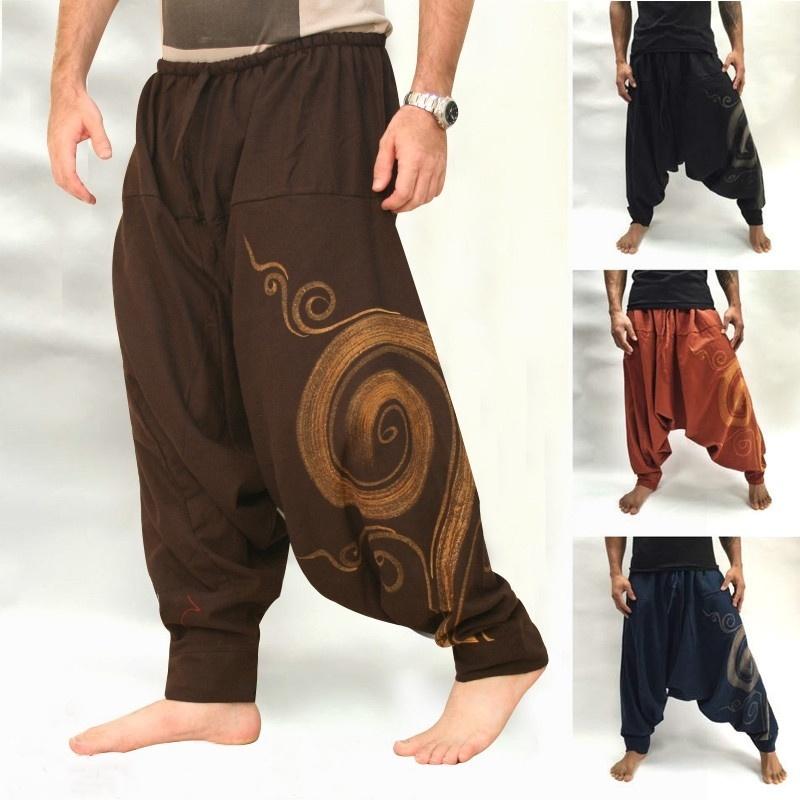 Nuovi pantaloni taglie forti Pantaloni Harem moda uomo Pantaloni estivi larghi Aladdin Hippie Yoga Taglie forti
