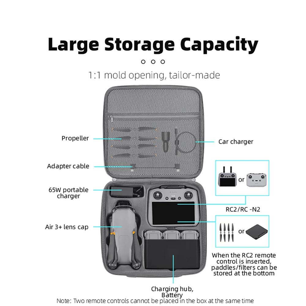 

BRDRC Storage Bag for DJI Air 3/Air 3S Integrated Carrying Case Handbag Travel PU Suitcase Shoulder Strap Drone RC 2 Accessories