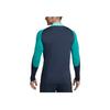 Nike Maglia da calcio da uomo a maniche lunghe con stampa di lettere retrò, vestibilità slim, mezza zip, girocollo, top Blu DZ0840-438