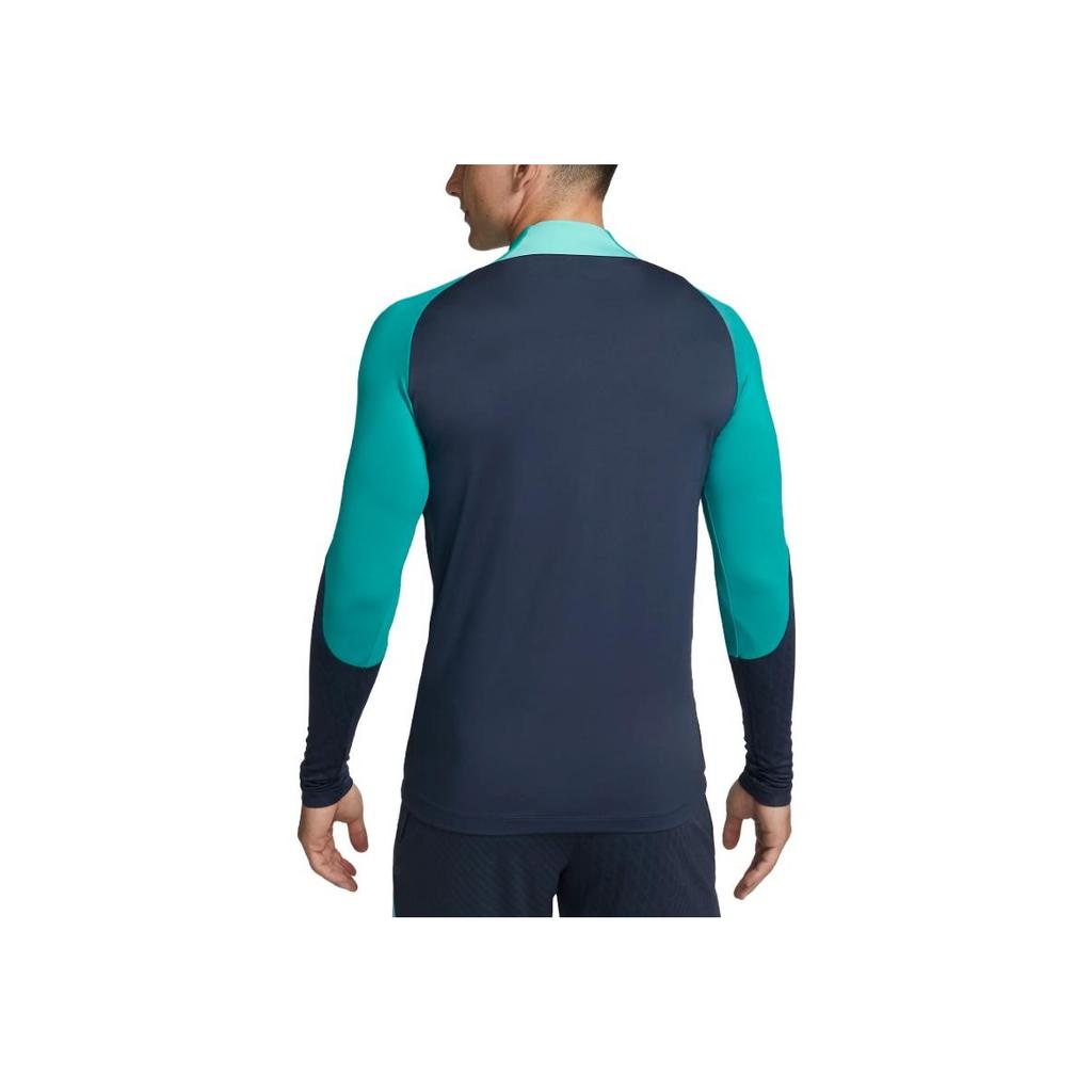 Nike Maglia da calcio da uomo a maniche lunghe con stampa di lettere retrò, vestibilità slim, mezza zip, girocollo, top Blu DZ0840-438