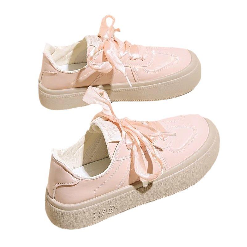 Ultra-light and heightened thick-soled small white shoes splicing lace-up sports and leisure board shoes