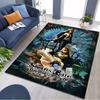 Steins Gate Anime Area Rug, Non Slip Floor Mat, Two Characters Vintage Gear Print Carpet for Living Room Bedroom Decor