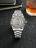Men's Quartz Watch with Diamond-Encrusted Dial and Stainless Steel Strap Simple Business Style Perfect Gift for Any Occasion