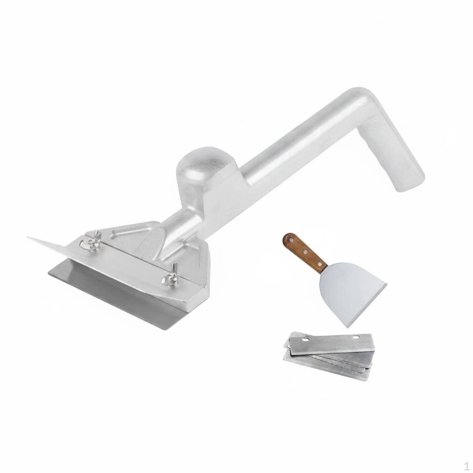 Grillreinigungskit Aluminium-Grillplatte Austauschbare Schaber Schwerlastreiniger für Barbecue white