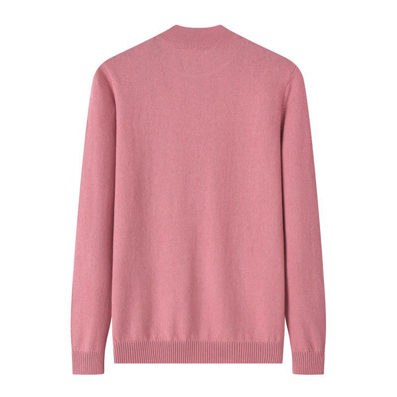 Ordos City Red Pure Wool Sweater for Women - Loose Slimming Autumn/Winter Half-High Collar