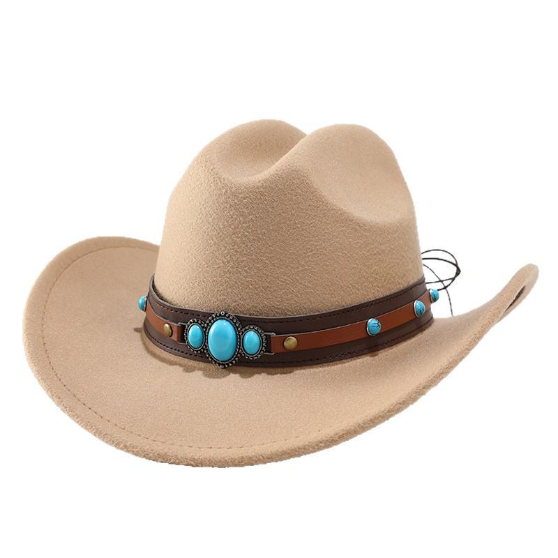 Spring/summer New Ethnic-style Western Cowboy Hats, Men's and Women's Hats, Wide-brimmed Top Hats